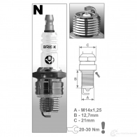 Свеча зажигания серебряная silver BRISK AO74A NR 14S 3279745 1432 - Изображение 2