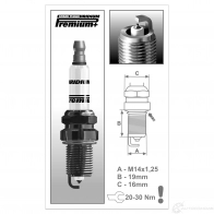 Свеча зажигания иридиевая iridium premium plus BRISK P22 1922 Set 4 - EAN 85 95001 32193 0 3279858 - Изображение 2