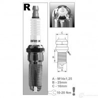 Свеча зажигания серебряная premium lgs BRISK 3145 1N7W0 RO R15LGS 3279904 - Изображение 2
