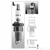 Свеча зажигания BRISK LOR15YC 1439765196 JN06D 6C - Изображение 2