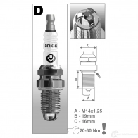 Свеча зажигания BRISK DR14TC1 1439765215 FSPSJK F