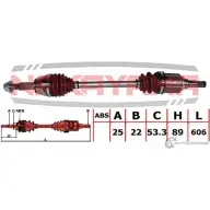 Вал приводной, перед. Левый