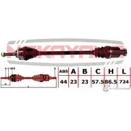 Вал приводной, перед. Правый NAKAYAMA ND1163NY 10ZW445 8 ECXQ 1425571857