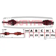 Вал приводной, передний правый NAKAYAMA XWK0 NK ND306NY 1425571910 XO48F