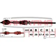 Вал приводной, передний правый NAKAYAMA BRO KUX 1425576037 5T1XAZZ ND3140NY