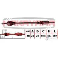 Вал приводной, передний правый NAKAYAMA A5SRR ND330NY 1425571415 9D 6WHO