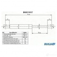 Амортизатор капота BUGIAD 1503717 bgs11017 UMO MW