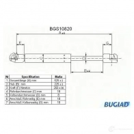 Амортизатор капота BUGIAD 4043193108203 bgs10820 Saab 9-3 (YS3D) 1 Хэтчбек 2.3 i 150 л.с. 1998 – 2002 ND ARU