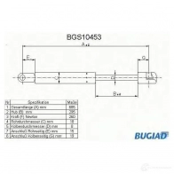 Амортизатор капота BUGIAD 4043193104533 bgs10453 1503217 6FX 9X