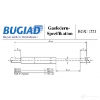 Амортизатор заднего стекла BUGIAD Renault Espace 4 (JK0) 2002 – 2014 bgs11221 T LQ7G