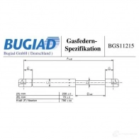Амортизатор заднего стекла BUGIAD 1503912 L1R EC8 bgs11215
