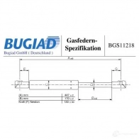 Амортизатор заднего стекла BUGIAD Renault Espace 8I F18UZ bgs11218