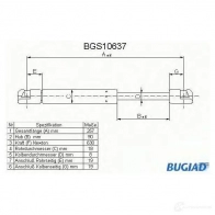 Амортизатор багажника, упор задней двери BUGIAD 1503369 bgs10637 SDS Q0 4043193106377