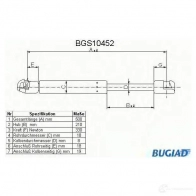 Амортизатор багажника, упор задней двери BUGIAD bgs10452 1503216 4043193104526 9V9 UH4