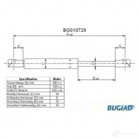 Амортизатор багажника, упор задней двери BUGIAD Renault Megane (LA) 1 Седан bgs10729 4043193107299 P 7YLR