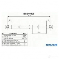 Амортизатор багажника, упор задней двери BUGIAD J6O TGTH 1503140 bgs10308 4043193103086