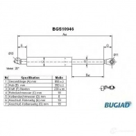 Амортизатор багажника, упор задней двери BUGIAD bgs10946 S BR8GS 1503646 4043193109460