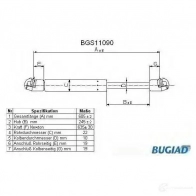 Амортизатор багажника, упор задней двери BUGIAD bgs11090 D39 XCU Ford S-Max 1 (CA1, WS) Минивэн 1.8 TDCi 100 л.с. 2007 – 2010