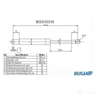 Амортизатор багажника, упор задней двери BUGIAD bgs10316 Renault Megane (DA) 1 Купе 4043193103161 LQWUA 57