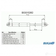 Амортизатор багажника, упор задней двери BUGIAD 4043193102621 bgs10262 S EREFE Opel Astra (F) 1 Универсал 1.4 (F08. C05) 75 л.с. 1991 – 1993