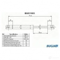 Амортизатор багажника, упор задней двери BUGIAD PJEC 9V Ford Focus 2 Седан 1.8 Flexifuel 131 л.с. 2005 – 2008 bgs11003