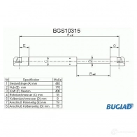 Амортизатор багажника, упор задней двери BUGIAD 4043193103154 5L YW9WC bgs10315 Renault Megane (BA) 1 Хэтчбек