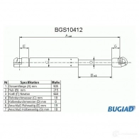 Амортизатор багажника, упор задней двери BUGIAD B1P S9 1503199 4043193104120 bgs10412