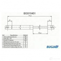 Амортизатор багажника, упор задней двери BUGIAD 4043193104519 A4 CPGR bgs10451 1503215