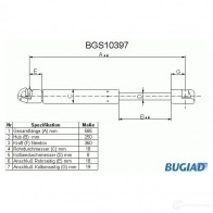 Амортизатор багажника, упор задней двери BUGIAD 4043193103970 1BSG 6V bgs10397 1503188