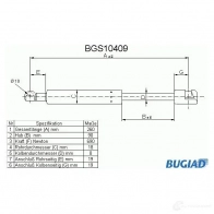 Амортизатор багажника, упор задней двери BUGIAD 2 MDZ2KM bgs10409 4043193104090 1503196