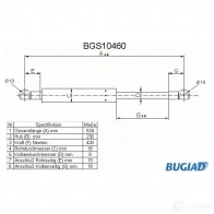 Амортизатор багажника, упор задней двери BUGIAD U6 KPC Ford Escort 7 (FA, GAL, ANL) Универсал 4043193104601 bgs10460