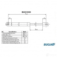 Амортизатор багажника, упор задней двери BUGIAD Q LSFC 4043193109880 Volkswagen Polo (9N) 4 Хэтчбек 1.8 GTI 150 л.с. 2005 – 2009 bgs10988