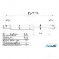 Амортизатор багажника, упор задней двери BUGIAD bgs10766 Z6 0VH 4043193107664 Nissan X-Trail (T30) 1 2000 – 2007