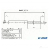 Амортизатор багажника, упор задней двери BUGIAD 1503445 P I8UTSE 4043193107398 bgs10739