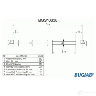 Амортизатор багажника, упор задней двери BUGIAD 1503370 EUI D9N 4043193106384 bgs10638