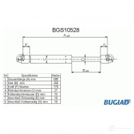 Амортизатор багажника, упор задней двери BUGIAD bgs10528 M09 2U Volkswagen Transporter (T4) 4 Автобус 1.9 D 60 л.с. 1990 – 1995 4043193105288