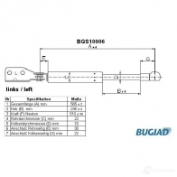 Амортизатор багажника, упор задней двери BUGIAD bgs10906 4043193109064 A 5JO5 Mazda 626 (GW) 5 Универсал 2.0 TD 110 л.с. 2000 – 2002