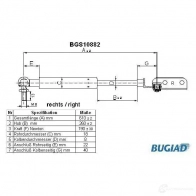 Амортизатор багажника, упор задней двери BUGIAD 4043193108821 Suzuki bgs10882 PL H260E