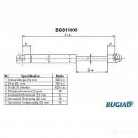 Амортизатор багажника, упор задней двери BUGIAD GX JPARJ 4043193110008 bgs11000 Mercedes A-Class