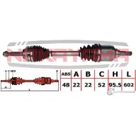 Вал приводной, передний левый NAKAYAMA ND956NY 2Z HND3 EM9BYA2 1425562068