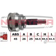 Шрус внешний, к-кт NAKAYAMA NJ116NY 1425575562 F 1UIDSW MZBRW4F