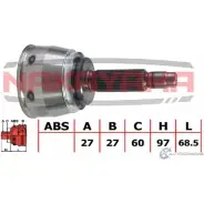Шрус внешний, к-кт NAKAYAMA IKD29VR NJ436NY 1425569179 B1DLI 7