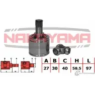 Шрус внутренний правый, к-кт NAKAYAMA X2FAZ NJ7121NY 1425565511 XV BT8ZR