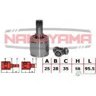 Шрус внутренний левый, к-кт NAKAYAMA Y3EF F NJ7122NY 1425565512 CBLSD