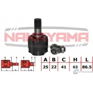 Шрус внутренний, к-кт NAKAYAMA NJ7125NY OAG15 R 59UIK 1425566954