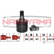 Шрус внутренний, к-кт NAKAYAMA 1425574144 NJ7191NY 27G7I IA QJIBO