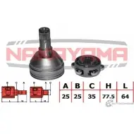Шрус внутр. Левый к-кт NAKAYAMA OPA3JU 1425564491 GH02 40 NJ7265NY