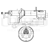 Амортизатор газовый задней подвески левый UNIO QUVX D 1441312846 SAB-10258