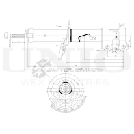 Амортизатор газовый передней подвески левый UNIO 0314 D72 1441313043 SAB-10346