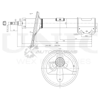 Амортизатор газовый передней подвески левый UNIO SAB-10383 1441313049 YJ7 CM